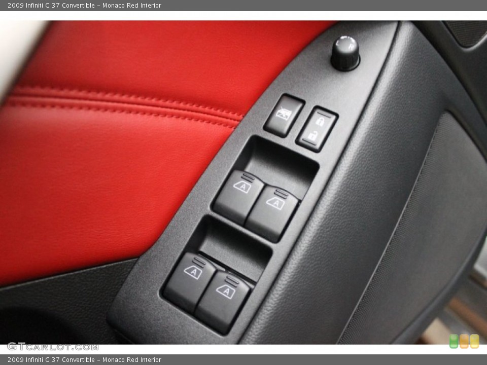 Monaco Red Interior Controls for the 2009 Infiniti G 37 Convertible #77277905