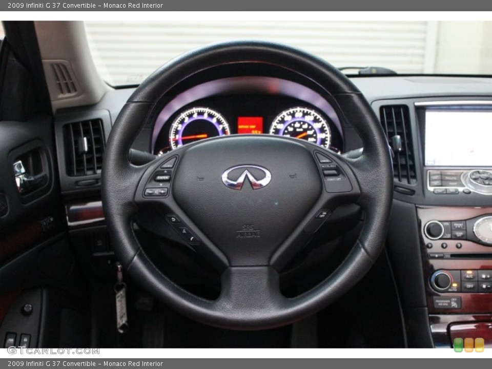 Monaco Red Interior Steering Wheel for the 2009 Infiniti G 37 Convertible #77278037