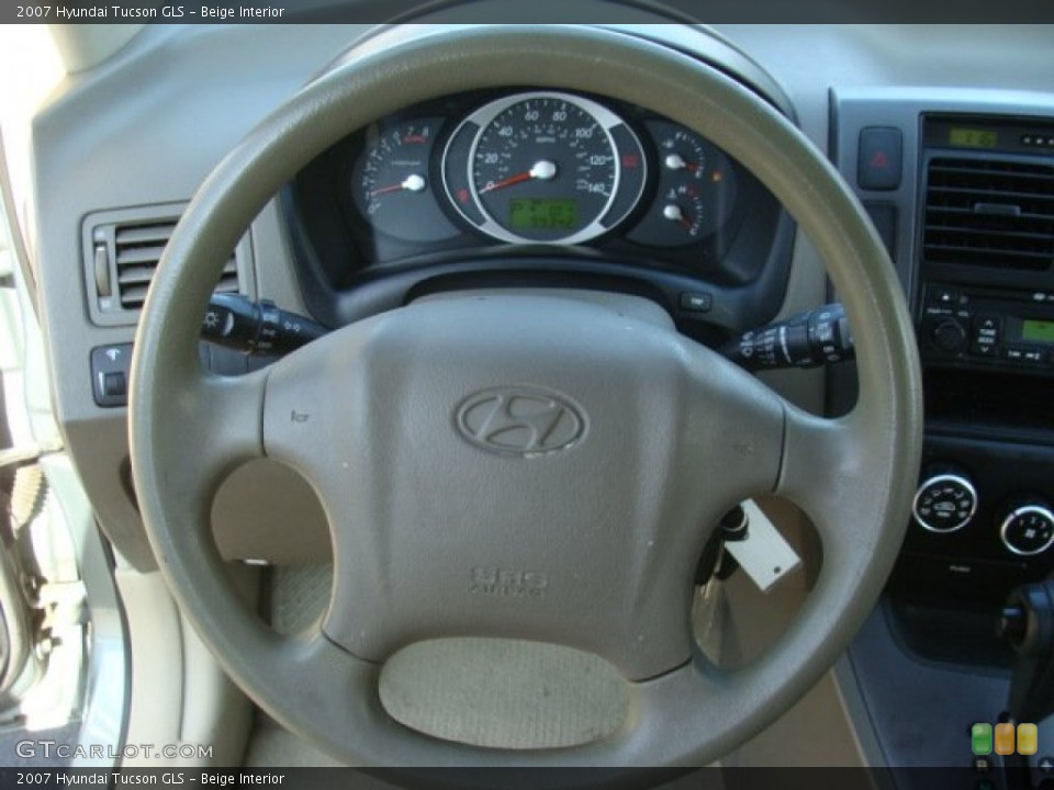 Beige Interior Steering Wheel for the 2007 Hyundai Tucson GLS #77281292
