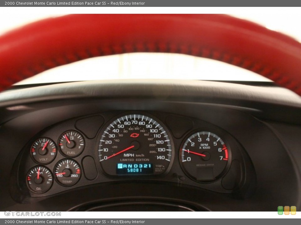 Red/Ebony Interior Gauges for the 2000 Chevrolet Monte Carlo Limited Edition Pace Car SS #77282090