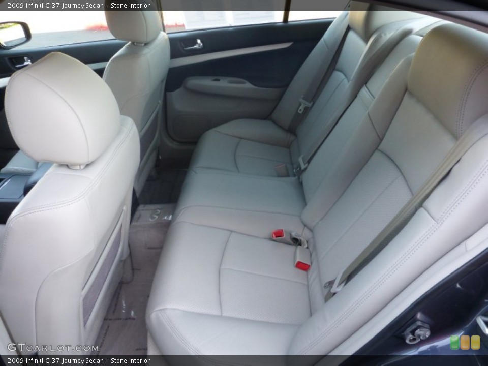 Stone Interior Rear Seat for the 2009 Infiniti G 37 Journey Sedan #77283698