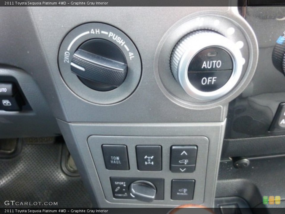 Graphite Gray Interior Controls for the 2011 Toyota Sequoia Platinum 4WD #77286159