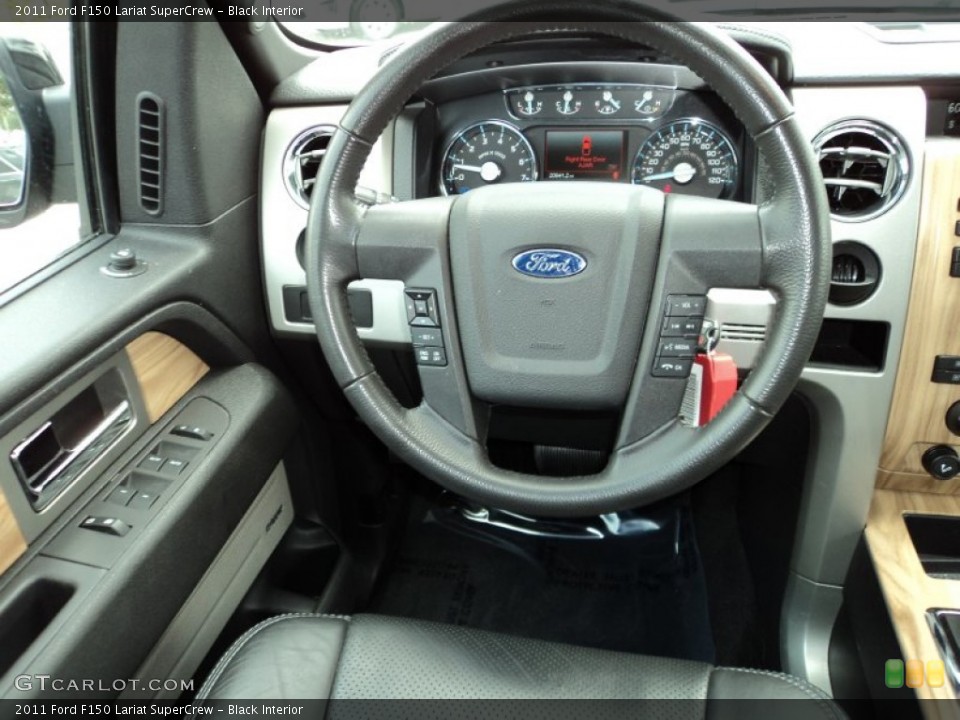 Black Interior Steering Wheel for the 2011 Ford F150 Lariat SuperCrew #77287604