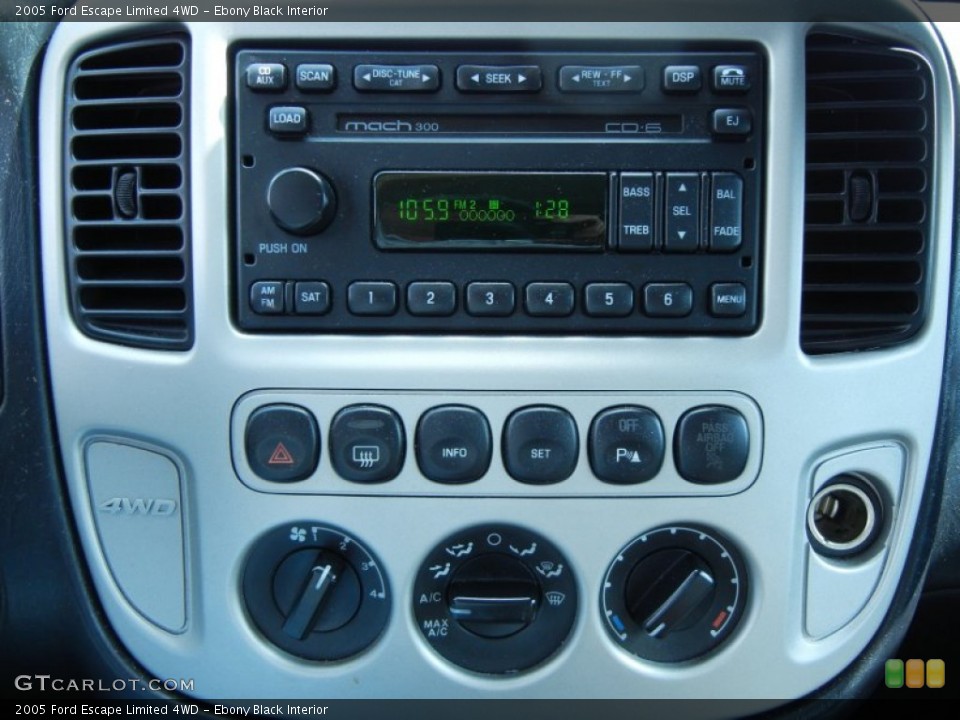 Ebony Black Interior Controls for the 2005 Ford Escape Limited 4WD #77288083