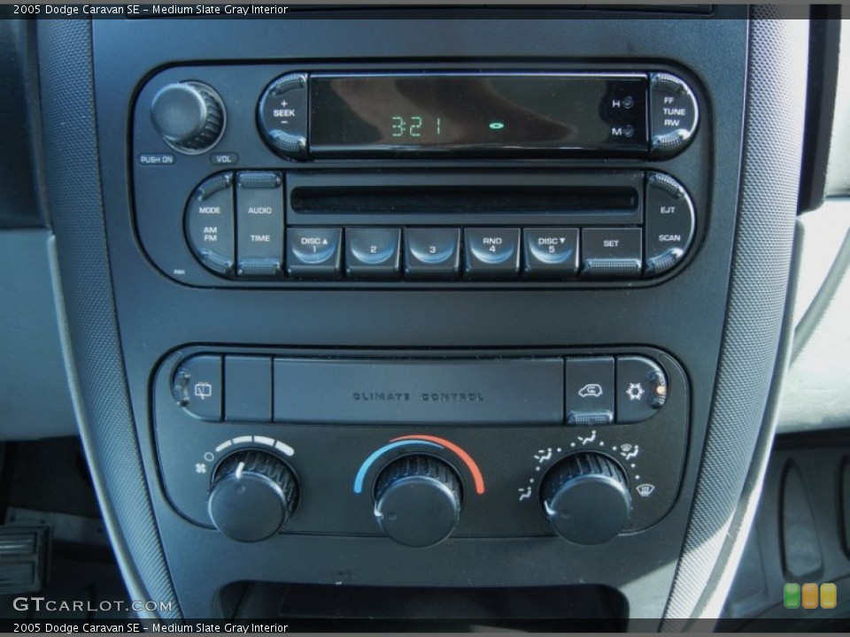 Medium Slate Gray Interior Controls for the 2005 Dodge Caravan SE #77289385