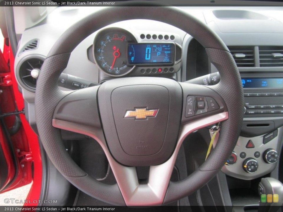 Jet Black/Dark Titanium Interior Steering Wheel for the 2013 Chevrolet Sonic LS Sedan #77292435
