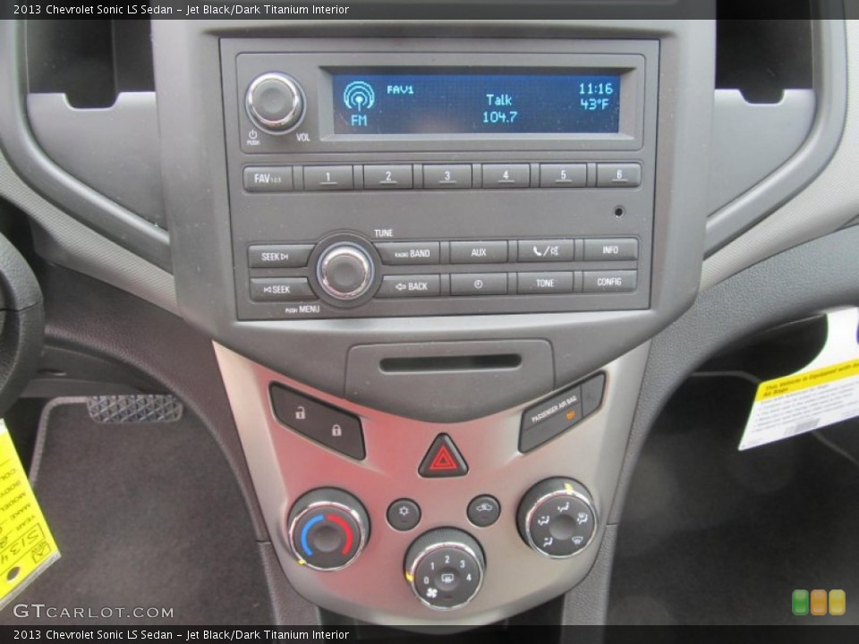Jet Black/Dark Titanium Interior Controls for the 2013 Chevrolet Sonic LS Sedan #77292459