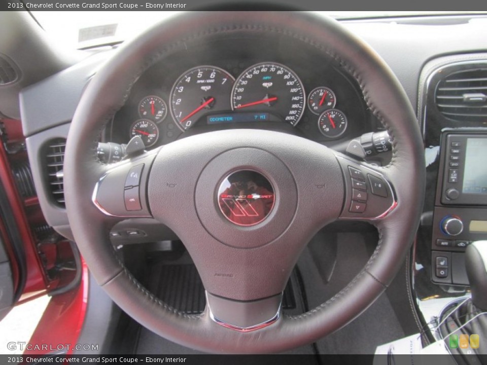 Ebony Interior Steering Wheel for the 2013 Chevrolet Corvette Grand Sport Coupe #77293374