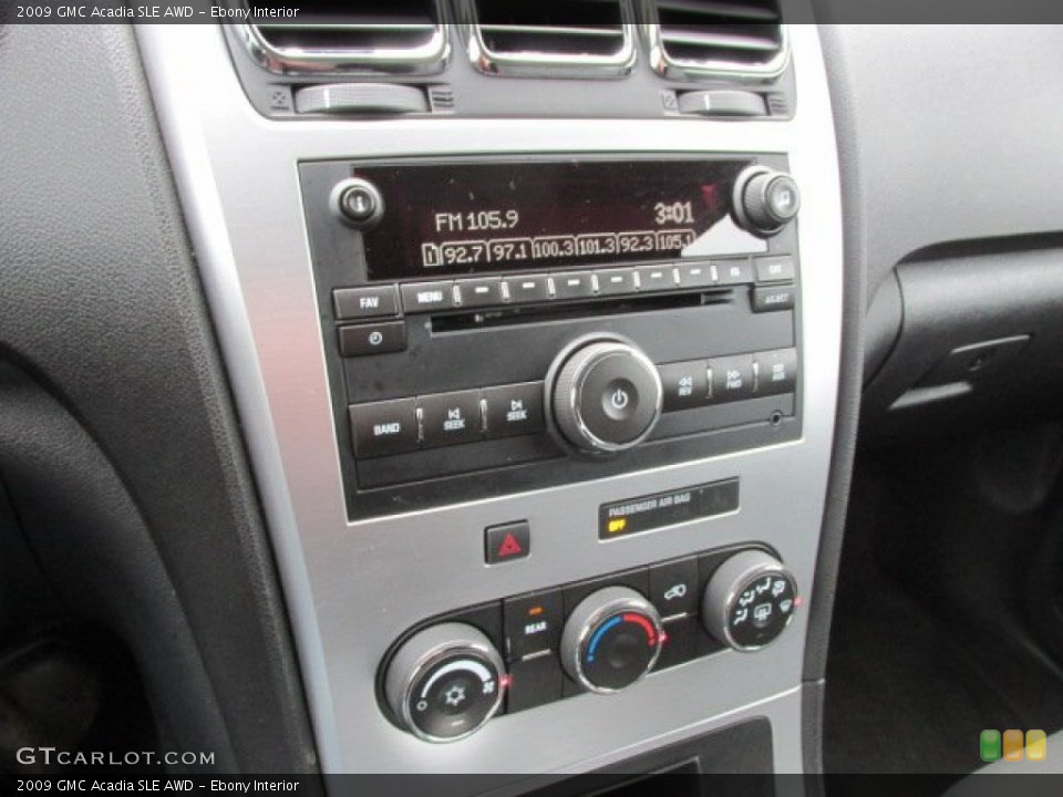Ebony Interior Controls for the 2009 GMC Acadia SLE AWD #77297023