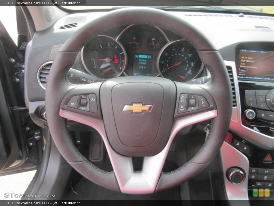 Jet Black Interior Steering Wheel for the 2013 Chevrolet Cruze ECO #77298861