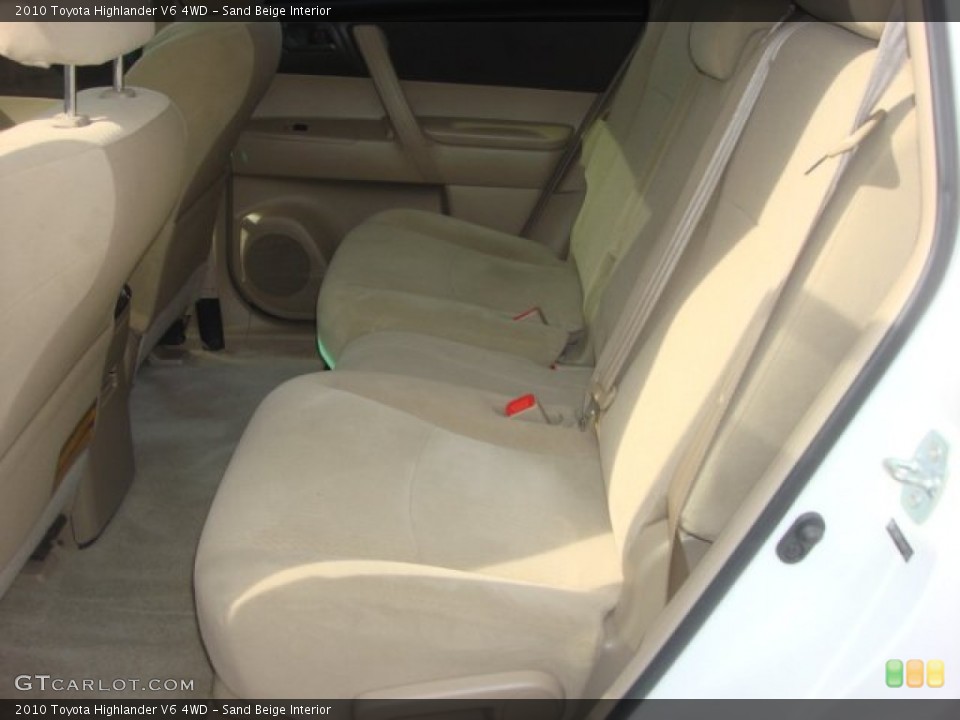 Sand Beige Interior Rear Seat for the 2010 Toyota Highlander V6 4WD #77304300