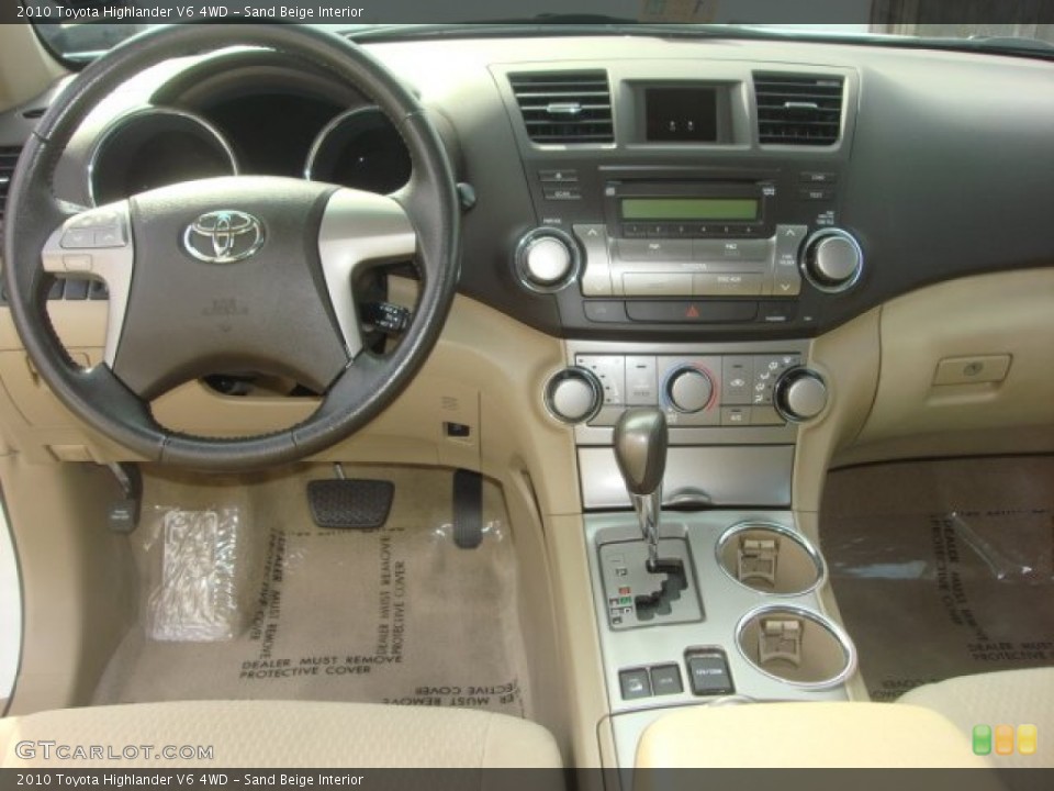 Sand Beige Interior Dashboard for the 2010 Toyota Highlander V6 4WD #77304315