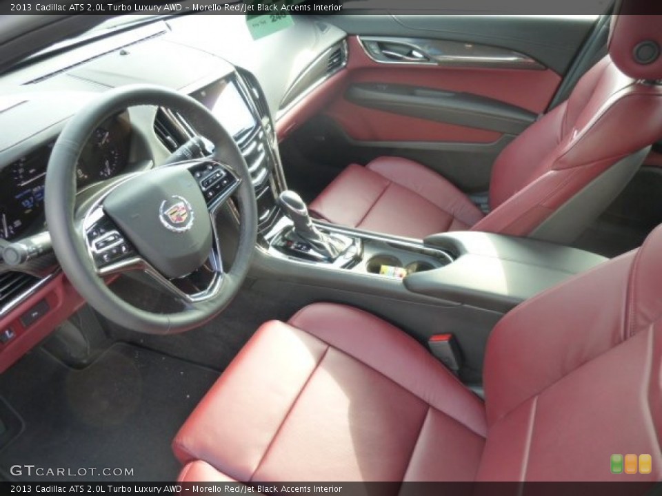 Morello Red/Jet Black Accents Interior Photo for the 2013 Cadillac ATS 2.0L Turbo Luxury AWD #77305565