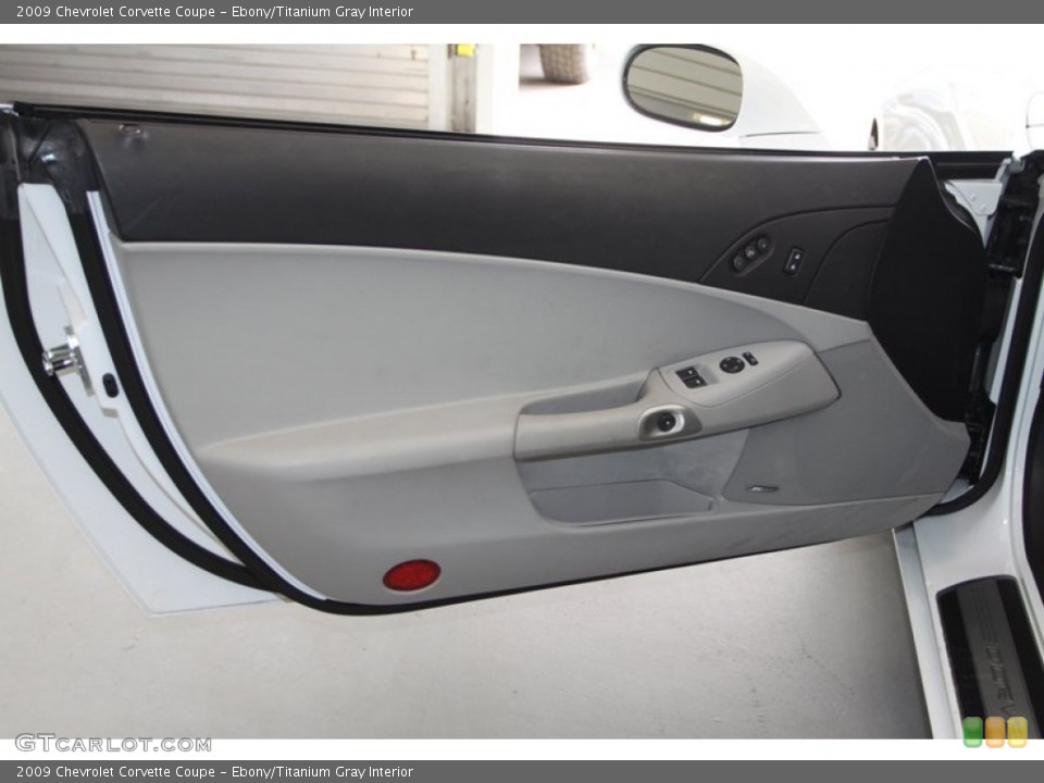 Ebony/Titanium Gray Interior Door Panel for the 2009 Chevrolet Corvette Coupe #77308434
