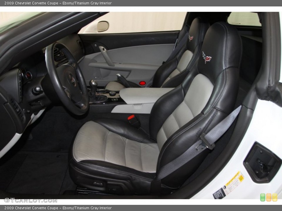 Ebony/Titanium Gray Interior Front Seat for the 2009 Chevrolet Corvette Coupe #77308476