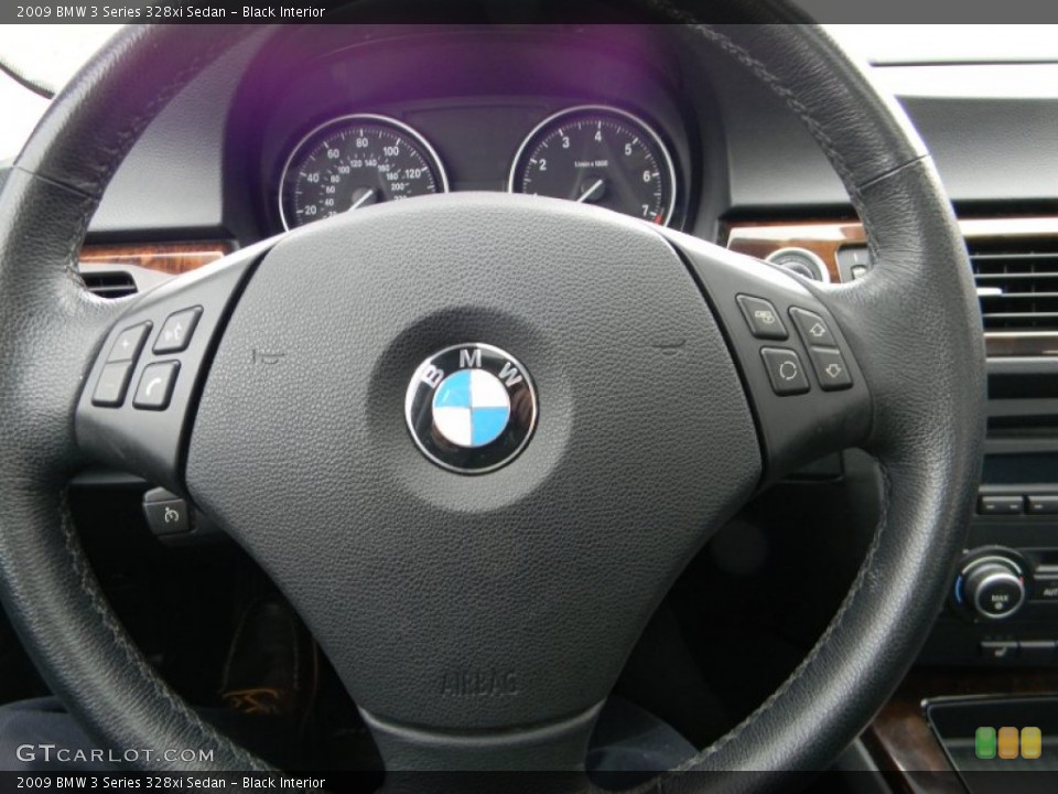 Black Interior Steering Wheel for the 2009 BMW 3 Series 328xi Sedan #77309217