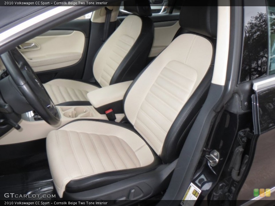 Cornsilk Beige Two Tone Interior Front Seat for the 2010 Volkswagen CC Sport #77312520