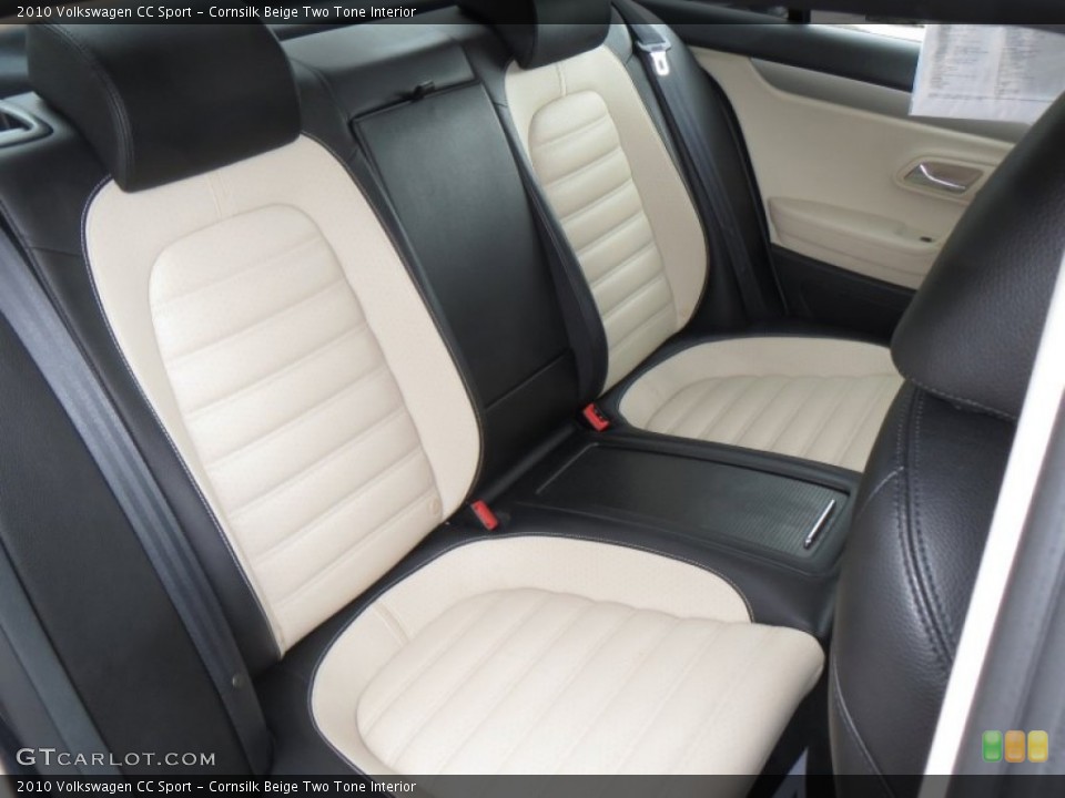 Cornsilk Beige Two Tone Interior Rear Seat for the 2010 Volkswagen CC Sport #77312535