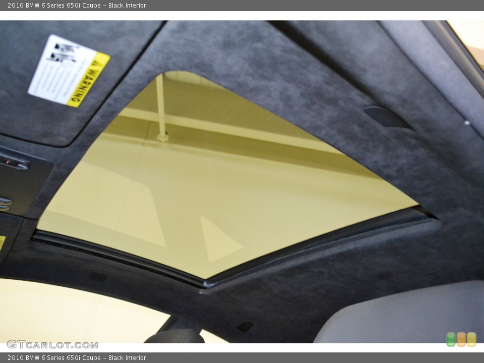 Black Interior Sunroof for the 2010 BMW 6 Series 650i Coupe #77315993