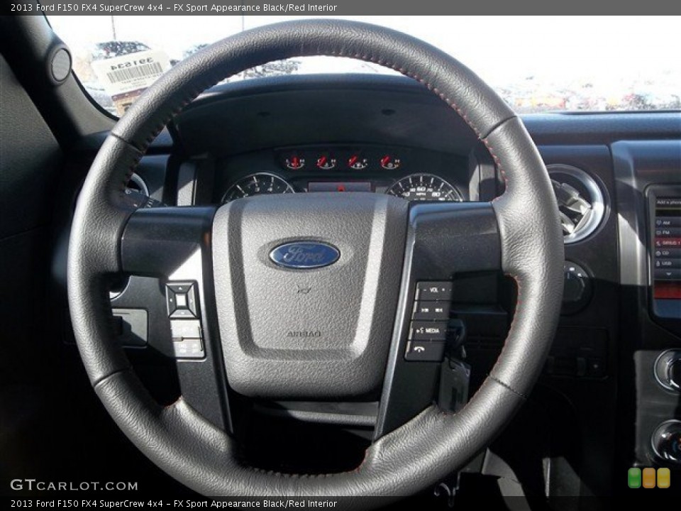 FX Sport Appearance Black/Red Interior Steering Wheel for the 2013 Ford F150 FX4 SuperCrew 4x4 #77319366