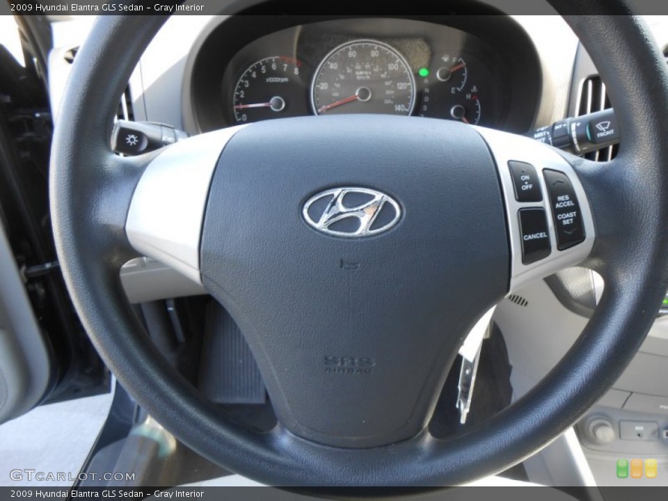 Gray Interior Steering Wheel for the 2009 Hyundai Elantra GLS Sedan #77321970
