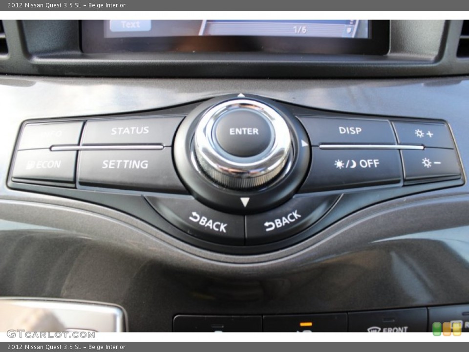 Beige Interior Controls for the 2012 Nissan Quest 3.5 SL #77322396