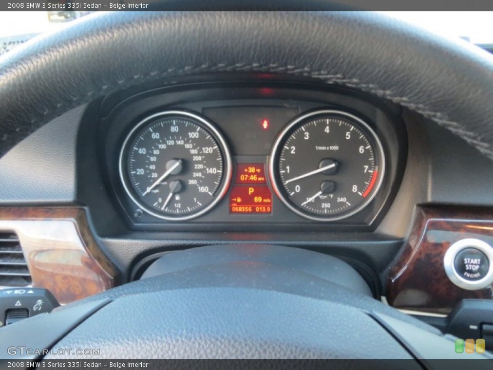 Beige Interior Gauges for the 2008 BMW 3 Series 335i Sedan #77323629