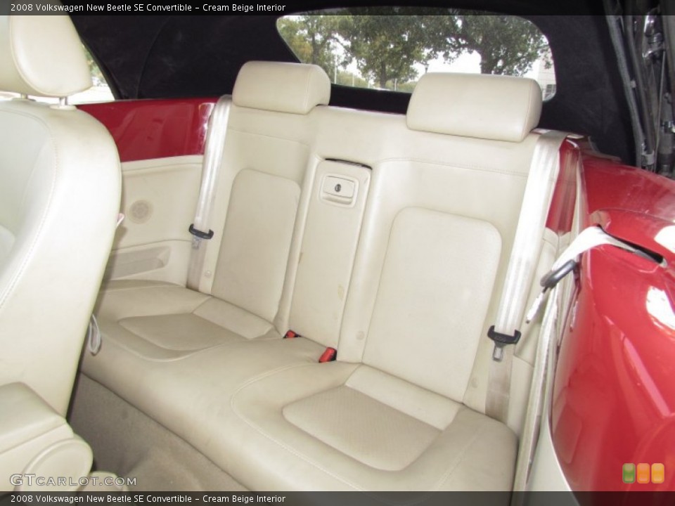 Cream Beige Interior Rear Seat for the 2008 Volkswagen New Beetle SE Convertible #77324212