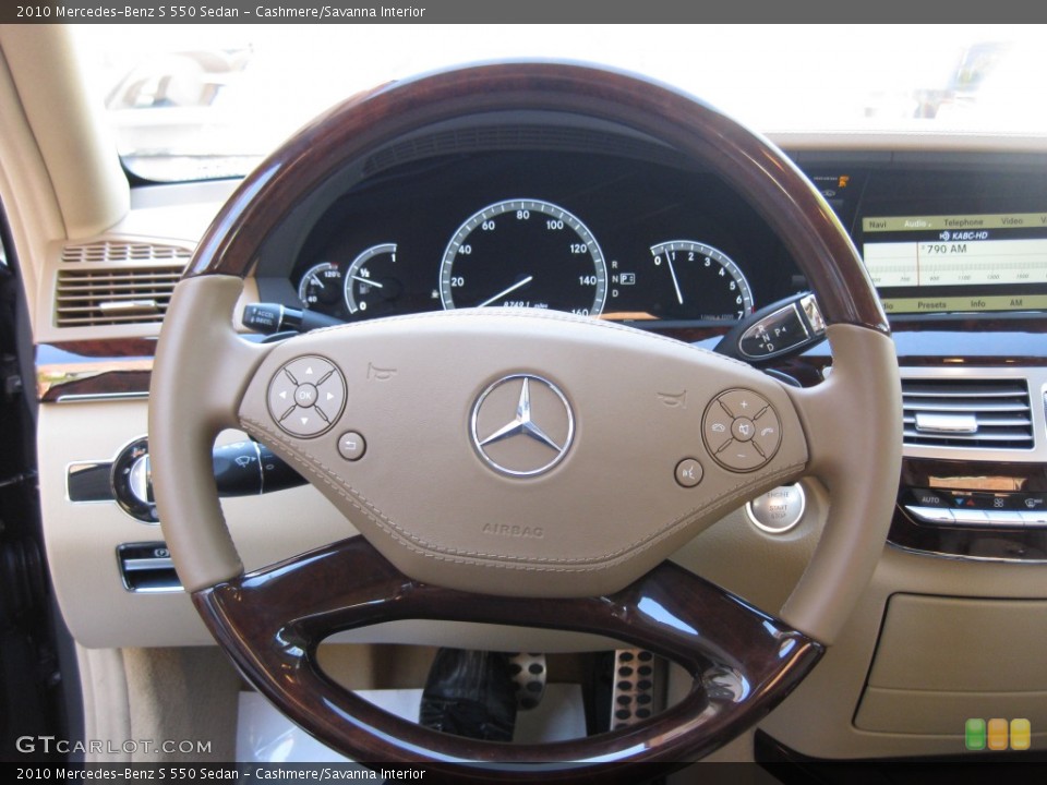 Cashmere/Savanna Interior Steering Wheel for the 2010 Mercedes-Benz S 550 Sedan #77326611