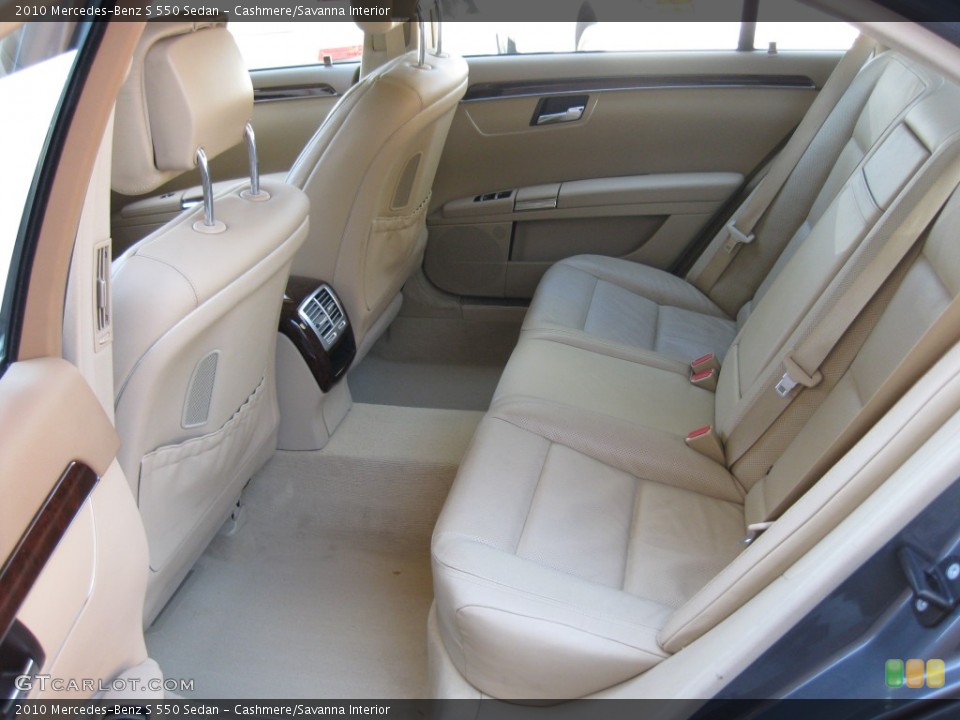 Cashmere/Savanna Interior Rear Seat for the 2010 Mercedes-Benz S 550 Sedan #77327118