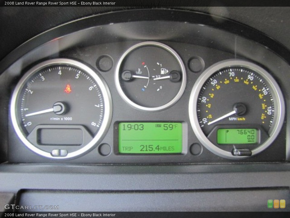Ebony Black Interior Gauges for the 2008 Land Rover Range Rover Sport HSE #77327538