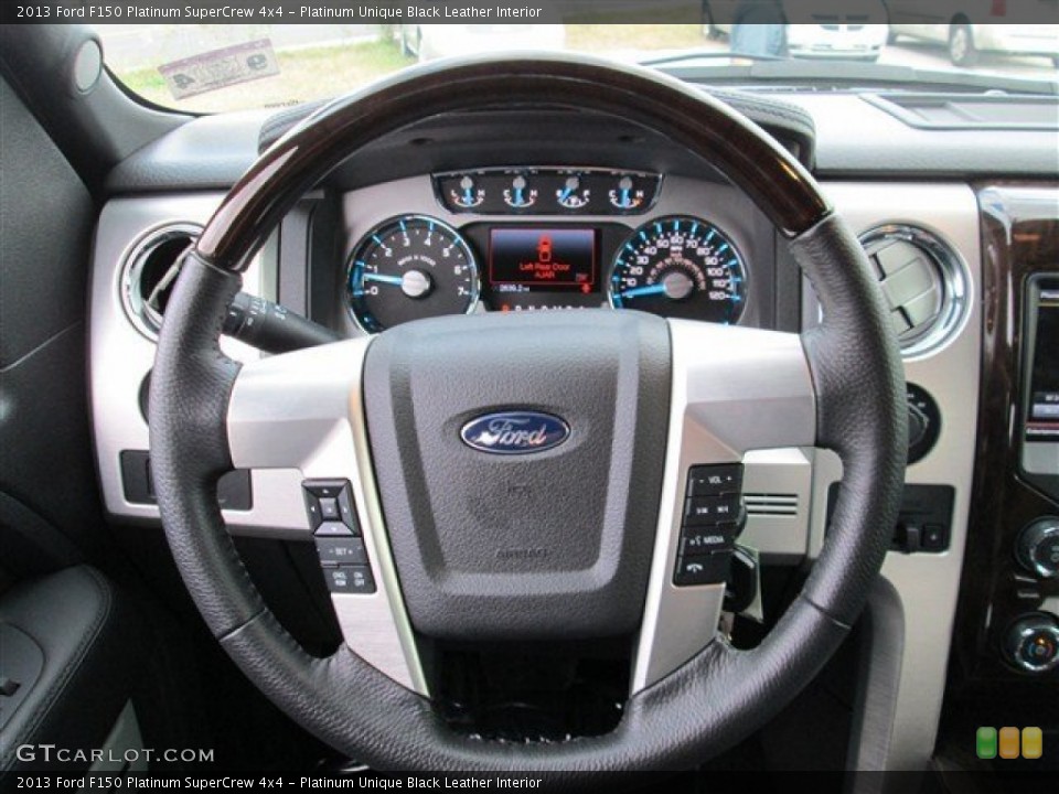 Platinum Unique Black Leather Interior Steering Wheel for the 2013 Ford F150 Platinum SuperCrew 4x4 #77337594