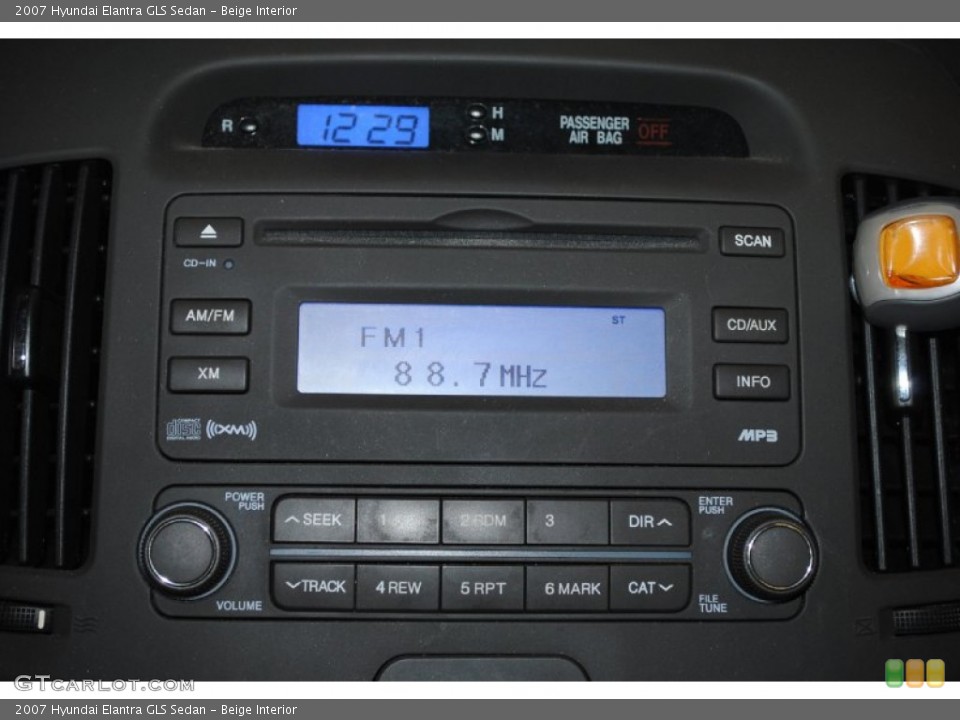 Beige Interior Audio System for the 2007 Hyundai Elantra GLS Sedan #77341782