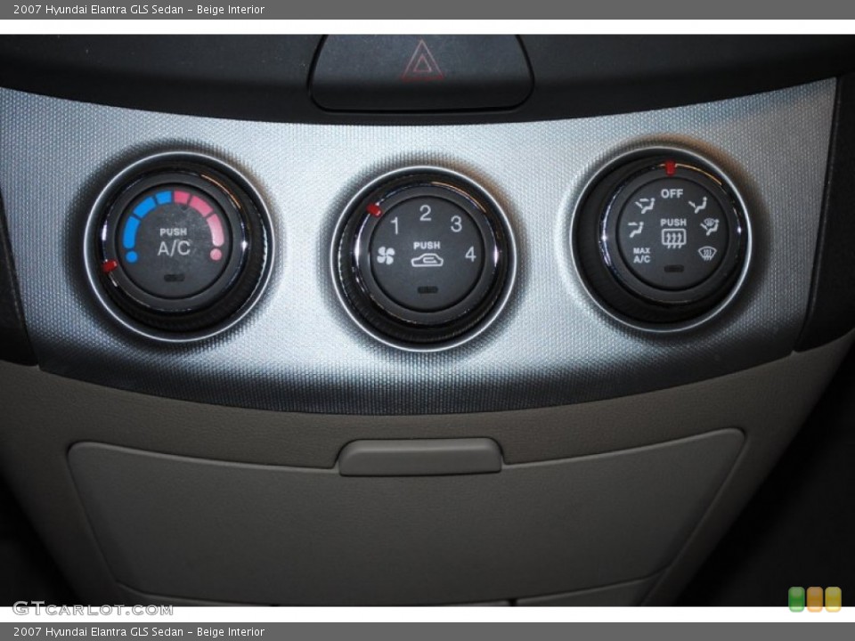 Beige Interior Controls for the 2007 Hyundai Elantra GLS Sedan #77341811
