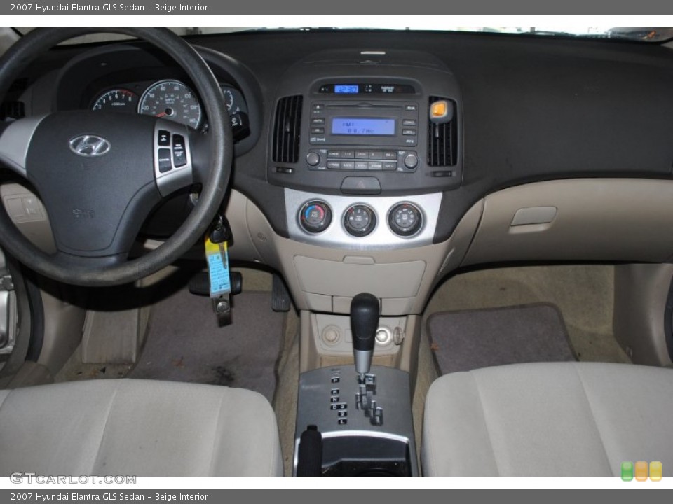 Beige Interior Dashboard for the 2007 Hyundai Elantra GLS Sedan #77341957