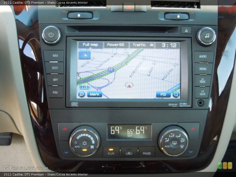 Shale/Cocoa Accents Interior Navigation for the 2011 Cadillac DTS Premium #77344530