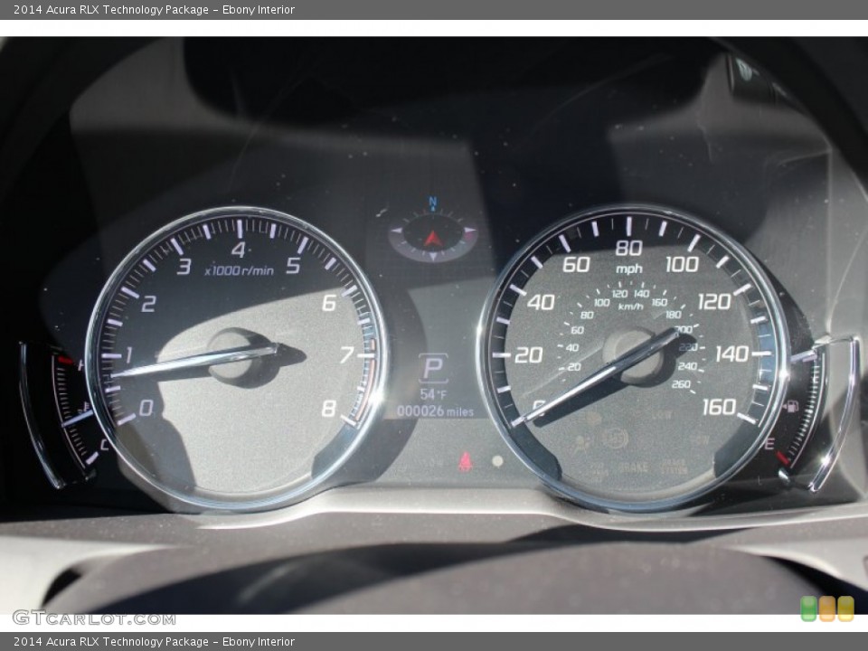 Ebony Interior Gauges for the 2014 Acura RLX Technology Package #77355993