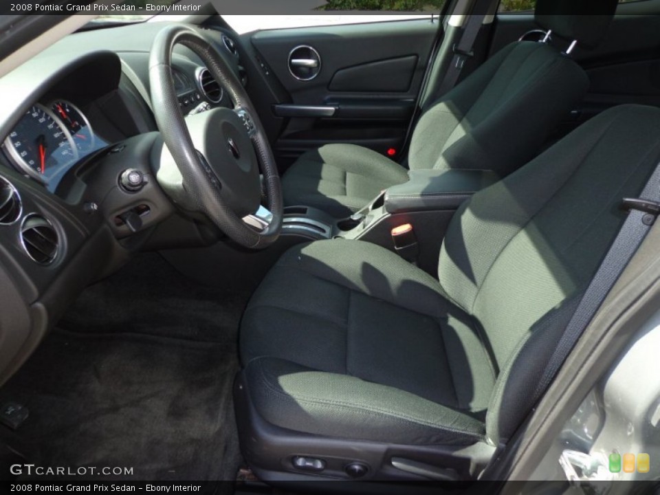 Ebony Interior Front Seat for the 2008 Pontiac Grand Prix Sedan #77357151