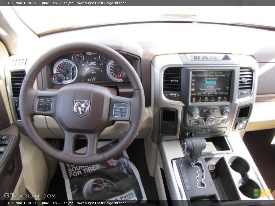 Canyon Brown/Light Frost Beige Interior Dashboard for the 2013 Ram 1500 SLT Quad Cab #77363838