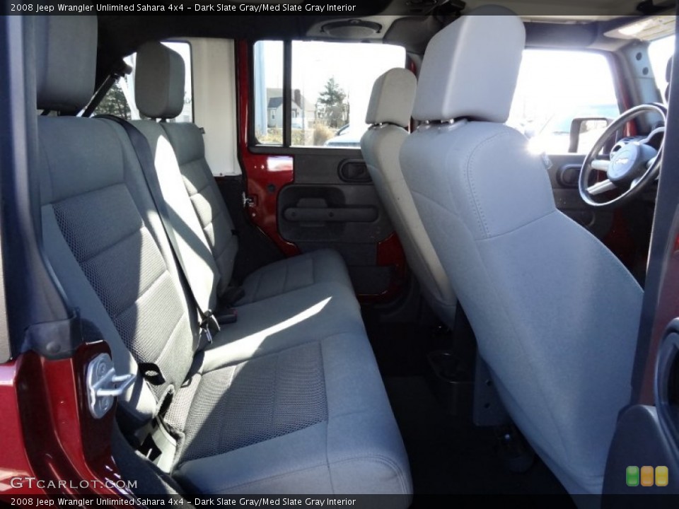 Dark Slate Gray/Med Slate Gray Interior Rear Seat for the 2008 Jeep Wrangler Unlimited Sahara 4x4 #77364141