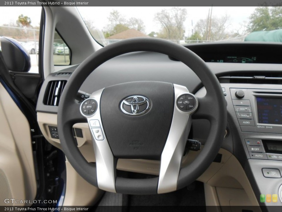 Bisque Interior Steering Wheel for the 2013 Toyota Prius Three Hybrid #77364159