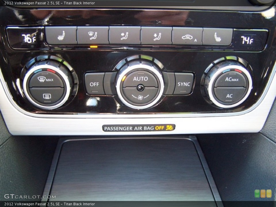 Titan Black Interior Controls for the 2012 Volkswagen Passat 2.5L SE #77370201