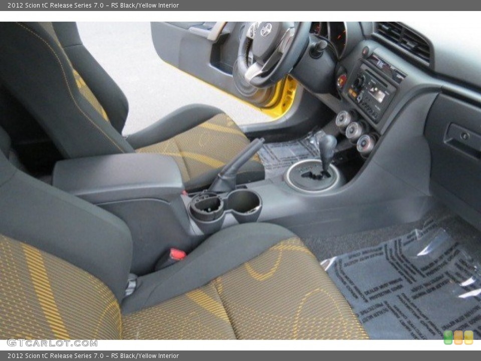 RS Black/Yellow Interior Photo for the 2012 Scion tC Release Series 7.0 #77371722