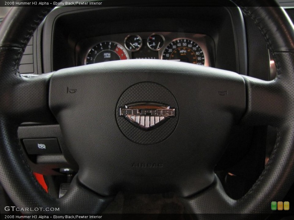 Ebony Black/Pewter Interior Steering Wheel for the 2008 Hummer H3 Alpha #77371870