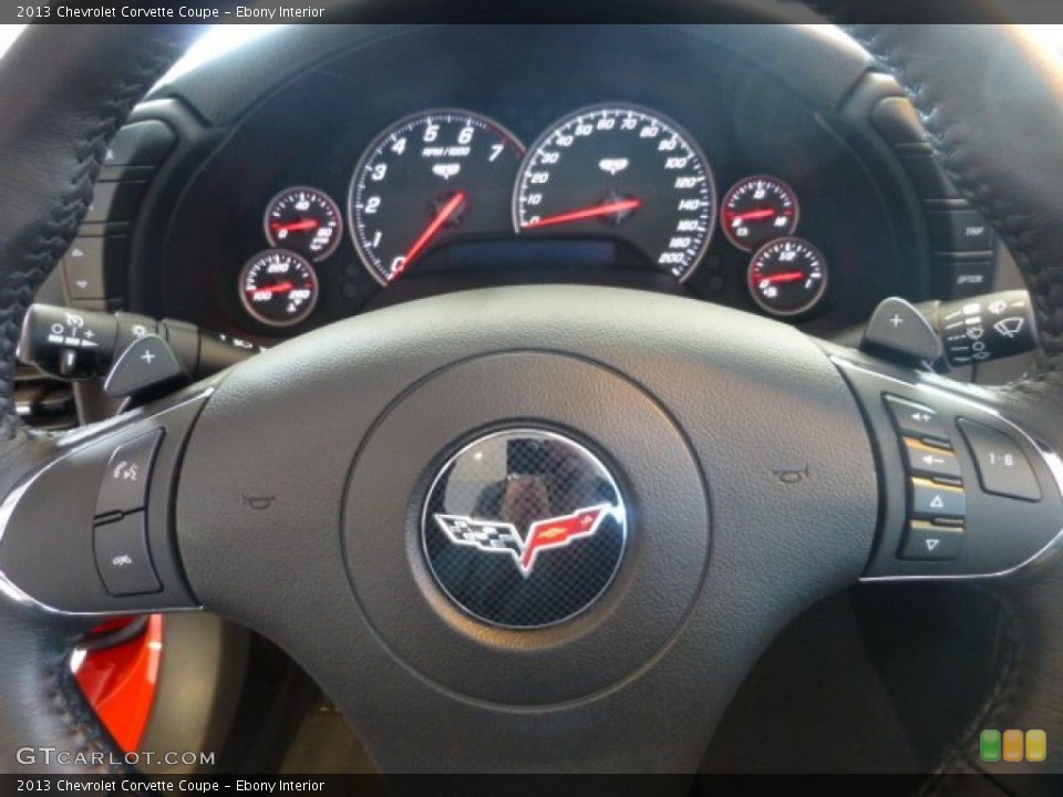 Ebony Interior Steering Wheel for the 2013 Chevrolet Corvette Coupe #77372273