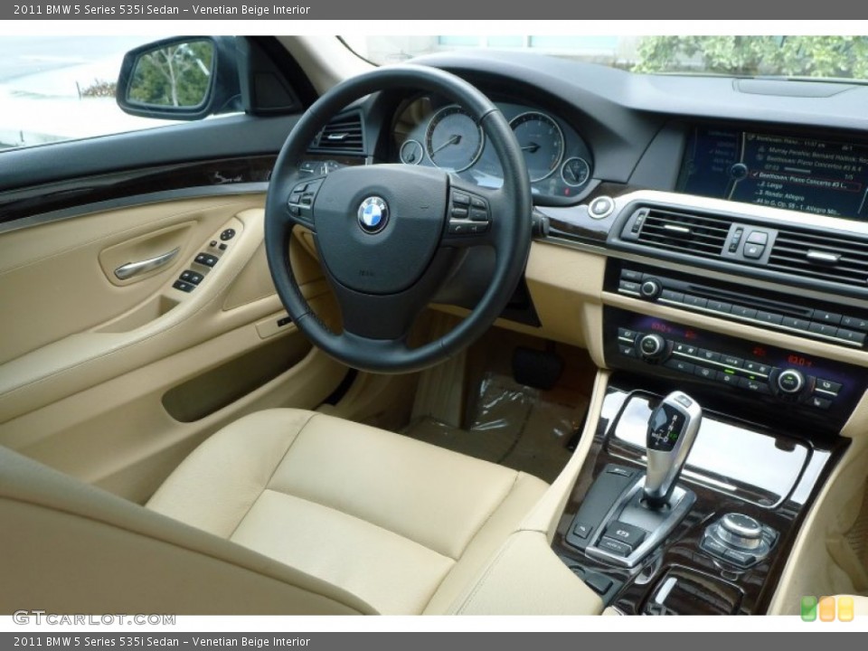 Venetian Beige Interior Dashboard for the 2011 BMW 5 Series 535i Sedan #77372947