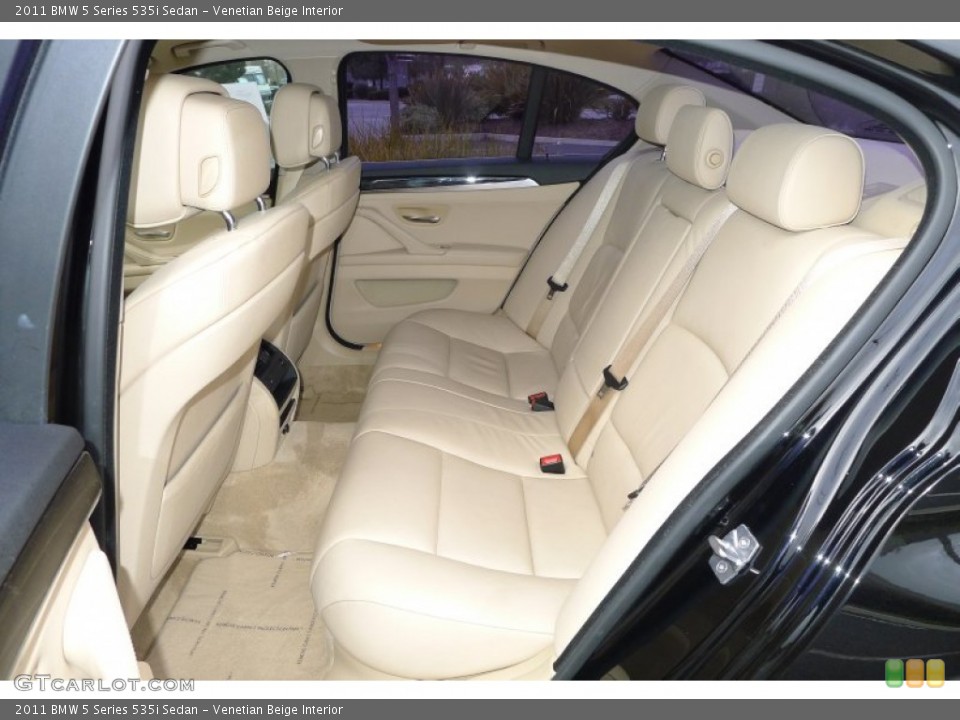 Venetian Beige Interior Rear Seat for the 2011 BMW 5 Series 535i Sedan #77373314