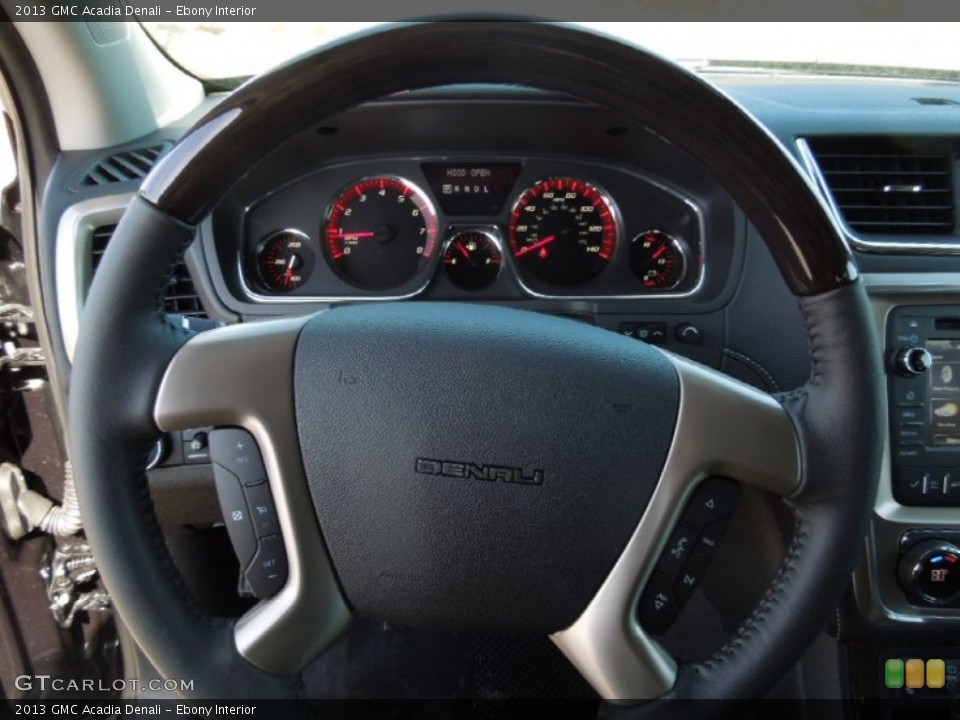 Ebony Interior Steering Wheel for the 2013 GMC Acadia Denali #77375562
