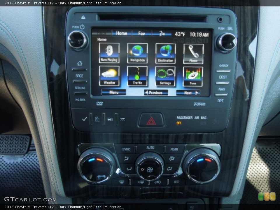 Dark Titanium/Light Titanium Interior Controls for the 2013 Chevrolet Traverse LTZ #77376114