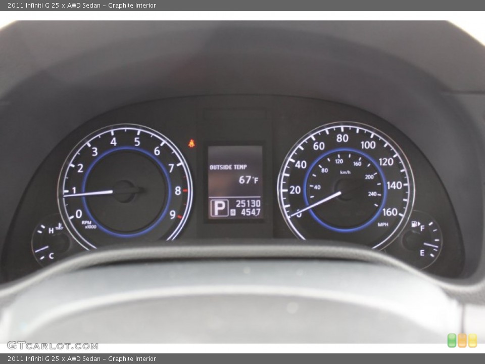 Graphite Interior Gauges for the 2011 Infiniti G 25 x AWD Sedan #77377443